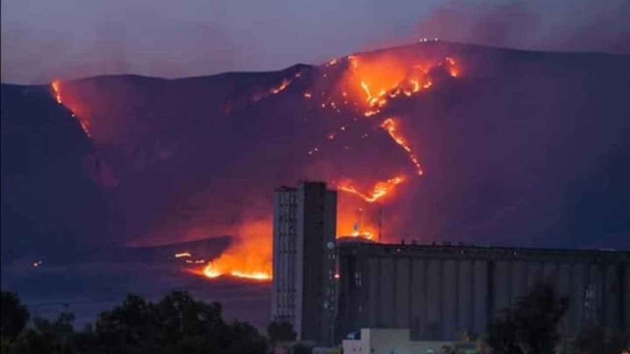 Islamic State members have started to once again burn crop fields in areas surrounding the disputed town of Makhmour, May 11, 2020. (Photo: Social media)